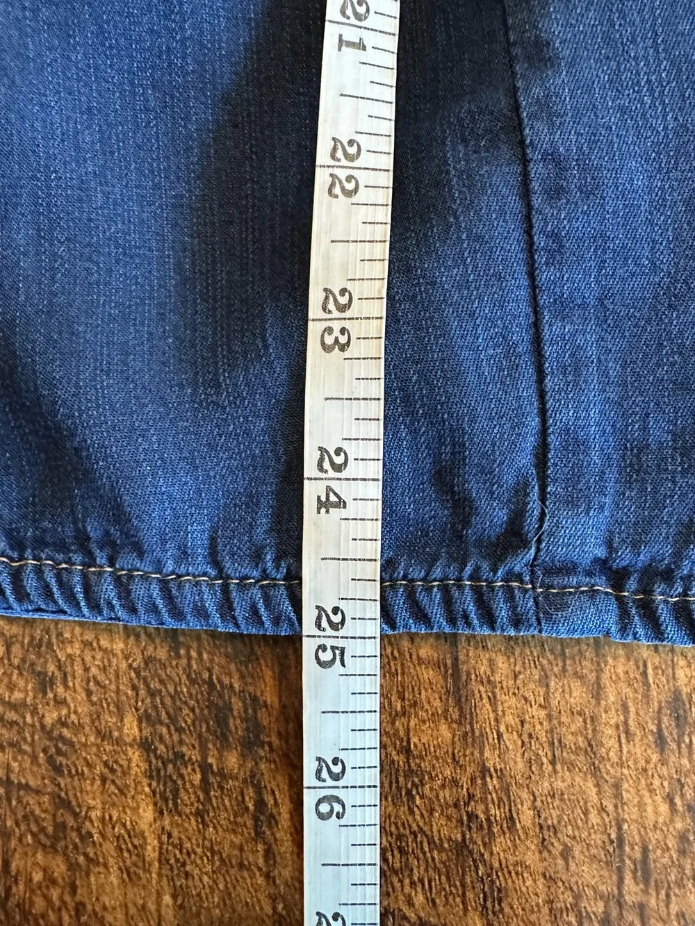Democracy | Shirttail Hem Peplum Patch Pocket Shirt in Indigo, Size M